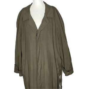 Men's  Newport Harbor Olive Green Trench Coat with Zip-out Wool Liner